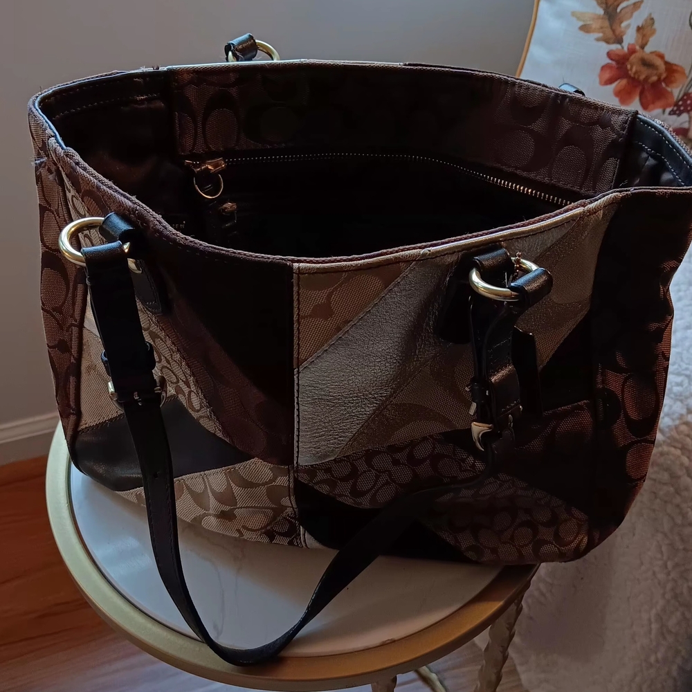 Patchwork Brown and Black Tote Bag